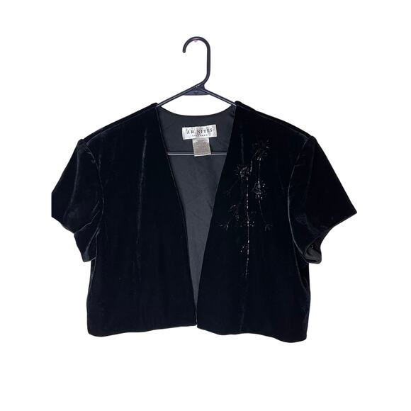 Vintage J. R. Nites by Caliendo Black Velvet Women's Top - Picture 1 of 6